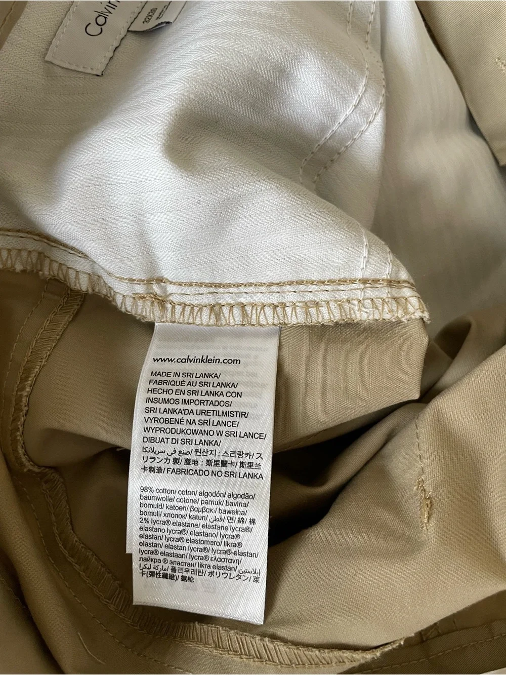 Calvin Klein Men's Light Tan Chinos - Straight Leg 32x30